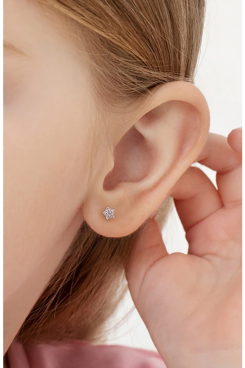 Teenie Tiny Star Earrings, Alternate, color, Pink