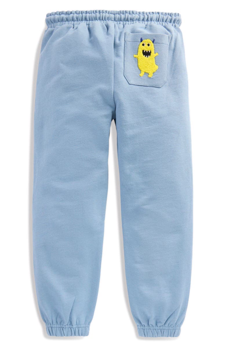 Mini Boden Kids' Fun Cotton Sweatpants, Alternate, color, Monster Applique