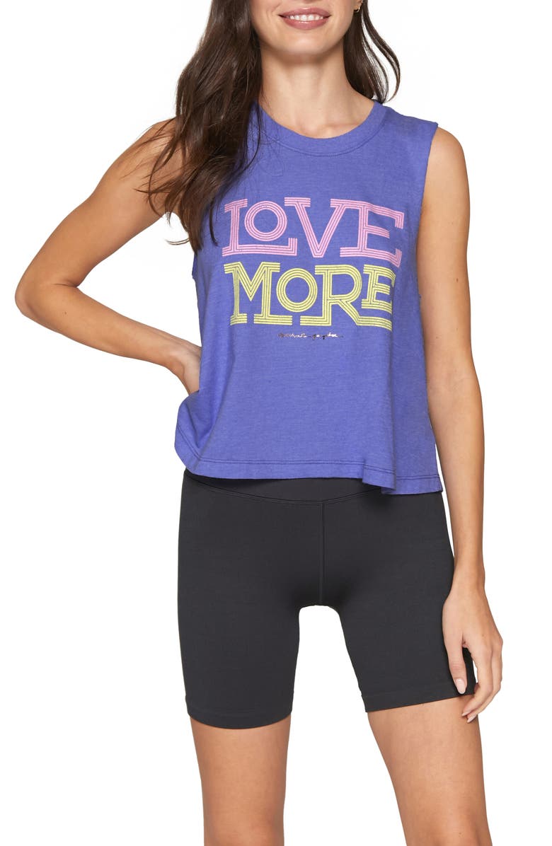Spiritual Gangster Love More Crop Graphic Tank, Main, color, 