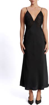 Bardot Vivianna Embroidered Lace & Satin Evening Dress