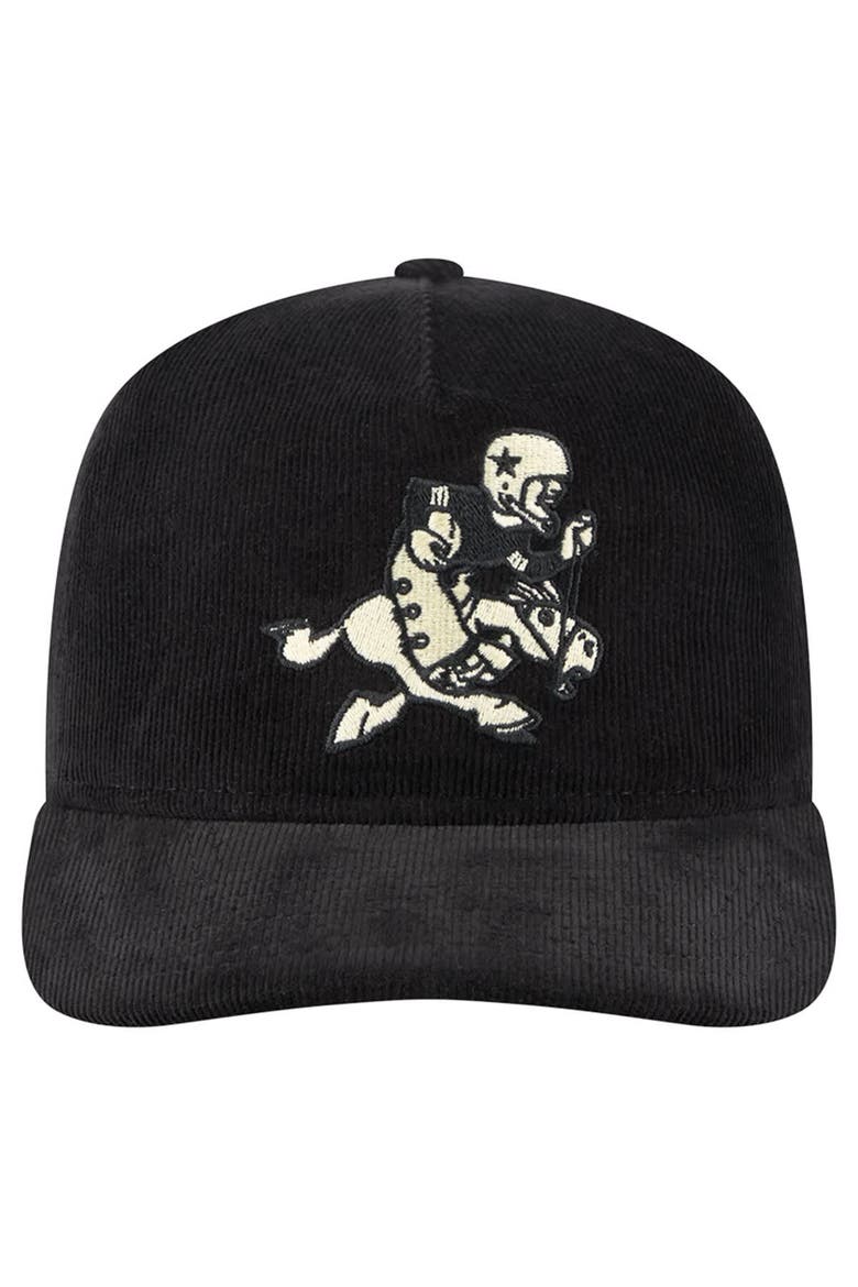 Men's New Era Black Dallas Cowboys Retro Joe Nostalgic Corduroy Golfer Adjustable Hat, Alternate, color, Black