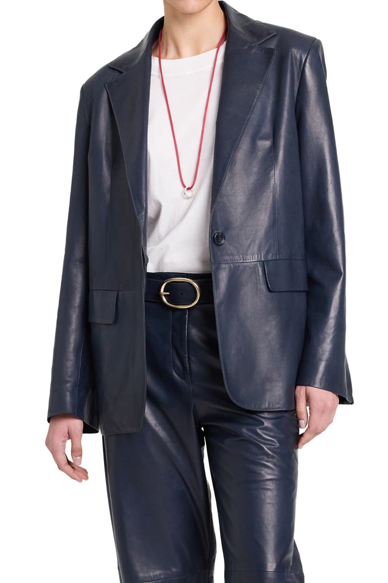 Jillian Leather Blazer, Main, color, MIDNIGHT
