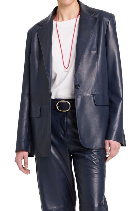 Jillian Leather Blazer