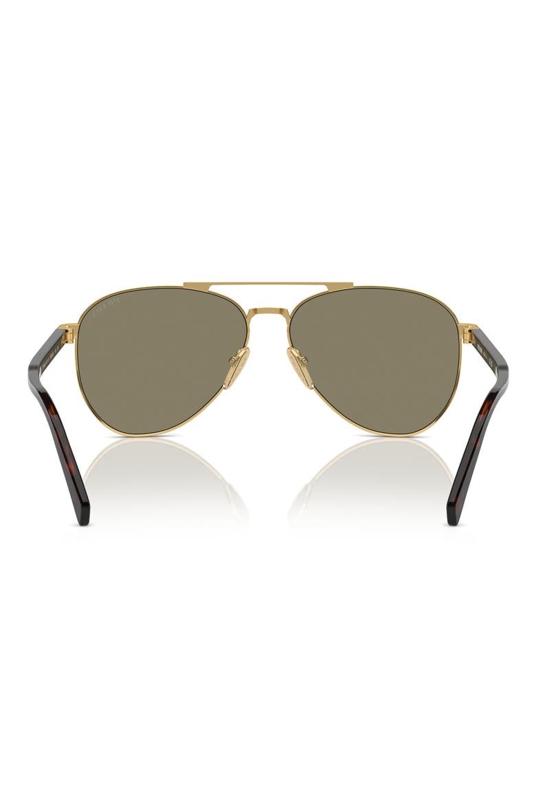 61mm Pilot Sunglasses, Alternate, color, LITE BROWN
