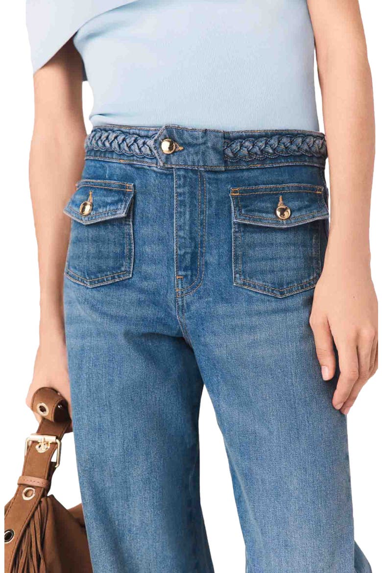 Braided flared jeans, Alternate, color, Blue