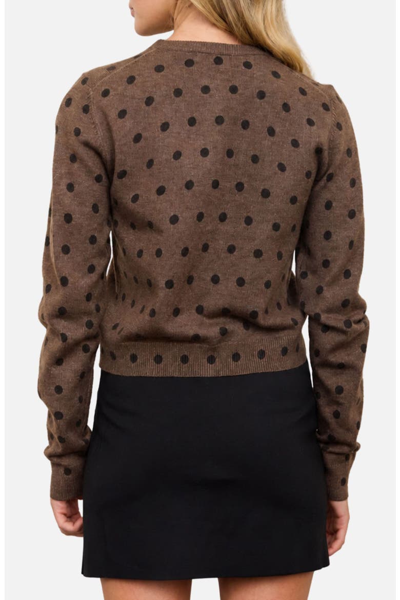 Polka Dot Cardigan, Alternate, color, CHOCOLATE BROWN