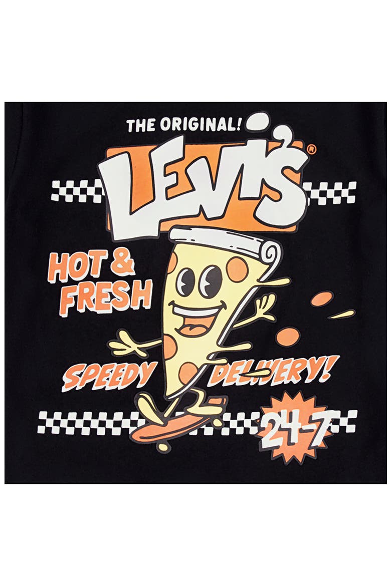 Kids' Speedy Pizza Graphic T-Shirt, Alternate, color, JET BLACK