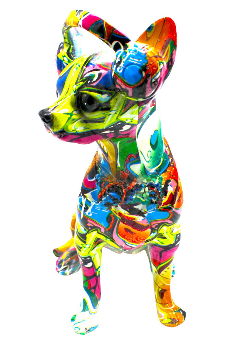 INTERIOR ILLUSIONS Street Art Headphone Chihuahua Statue, Alternate, color, Multi-Color