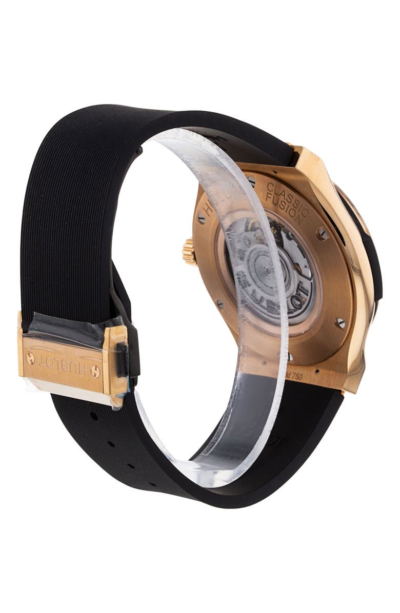 Watchfinder & Co. Hublot Preowned 2021 Classic Fusion Rubber Strap Watch, 45mm, Alternate, color,