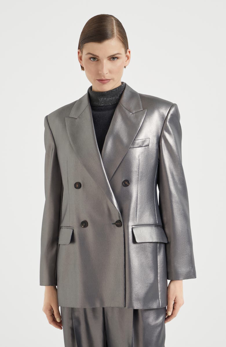 Brunello Cucinelli Lamé blazer, Alternate, color,
