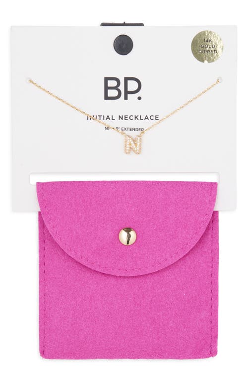 Bp. Pavé Crystal Initial Necklace In Gold