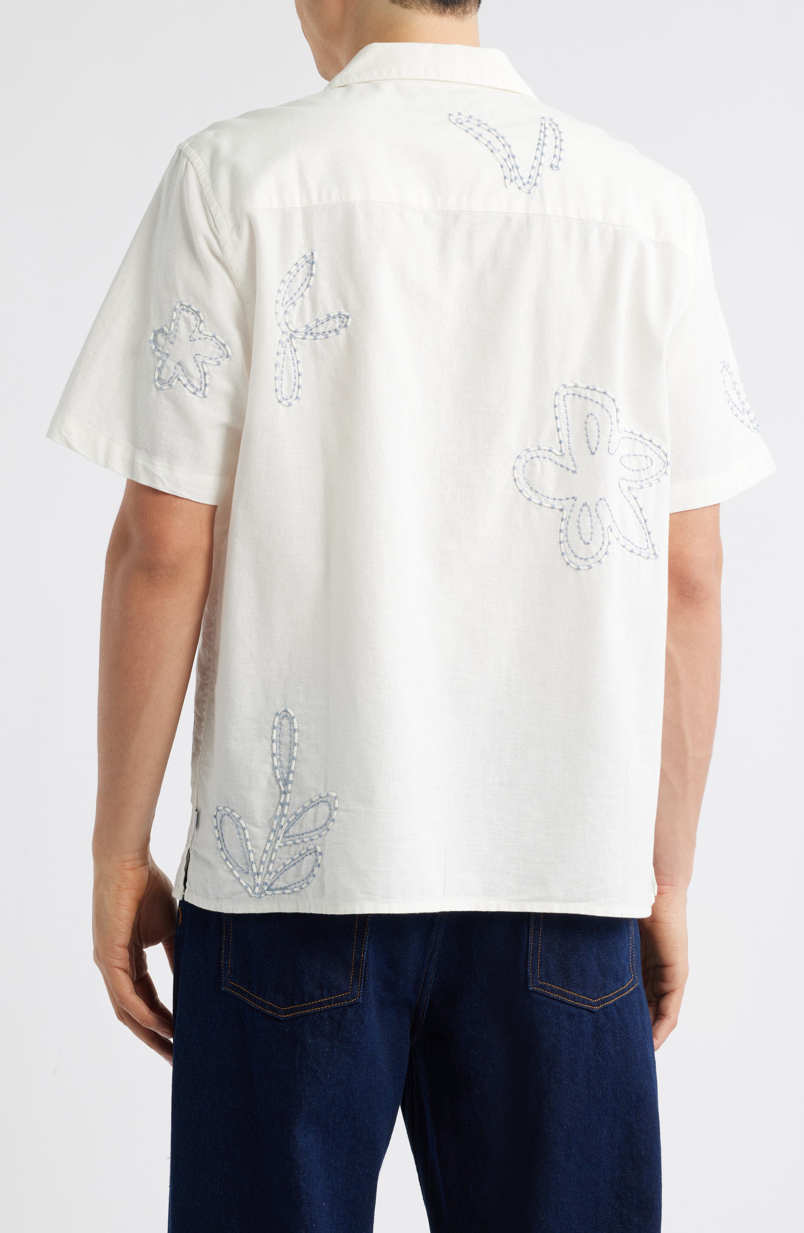 Didcot Embroidered Cotton & Linen Camp Shirt