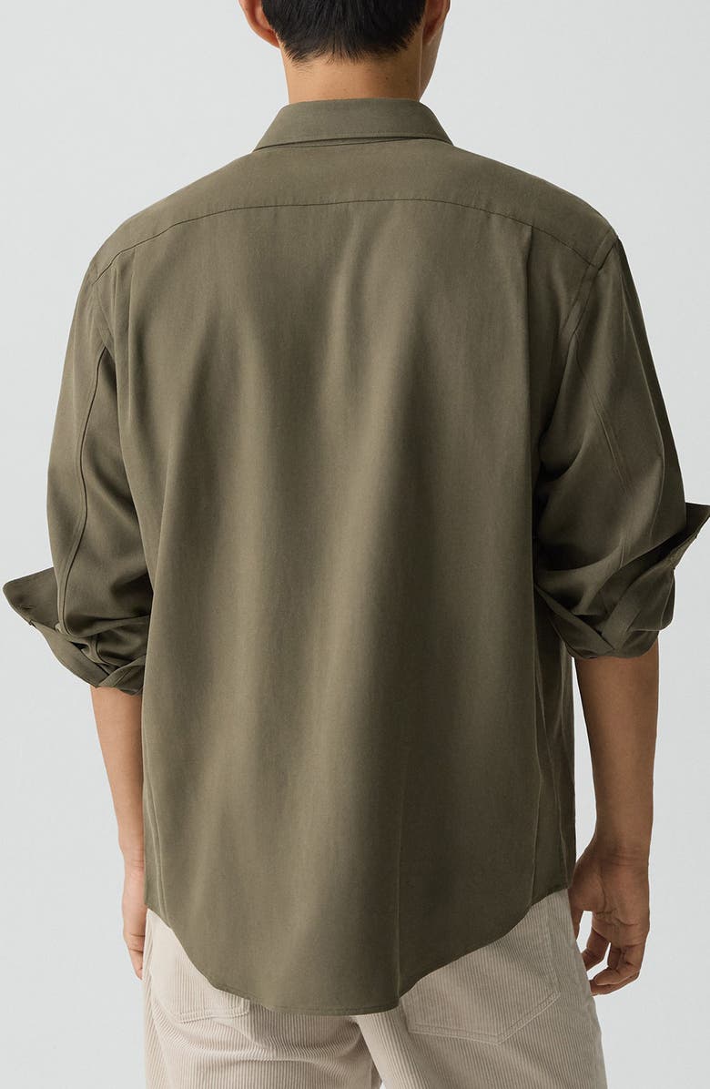 Theory Leaf Relaxed Button-Up Shirt, Alternate, color, Tarmac