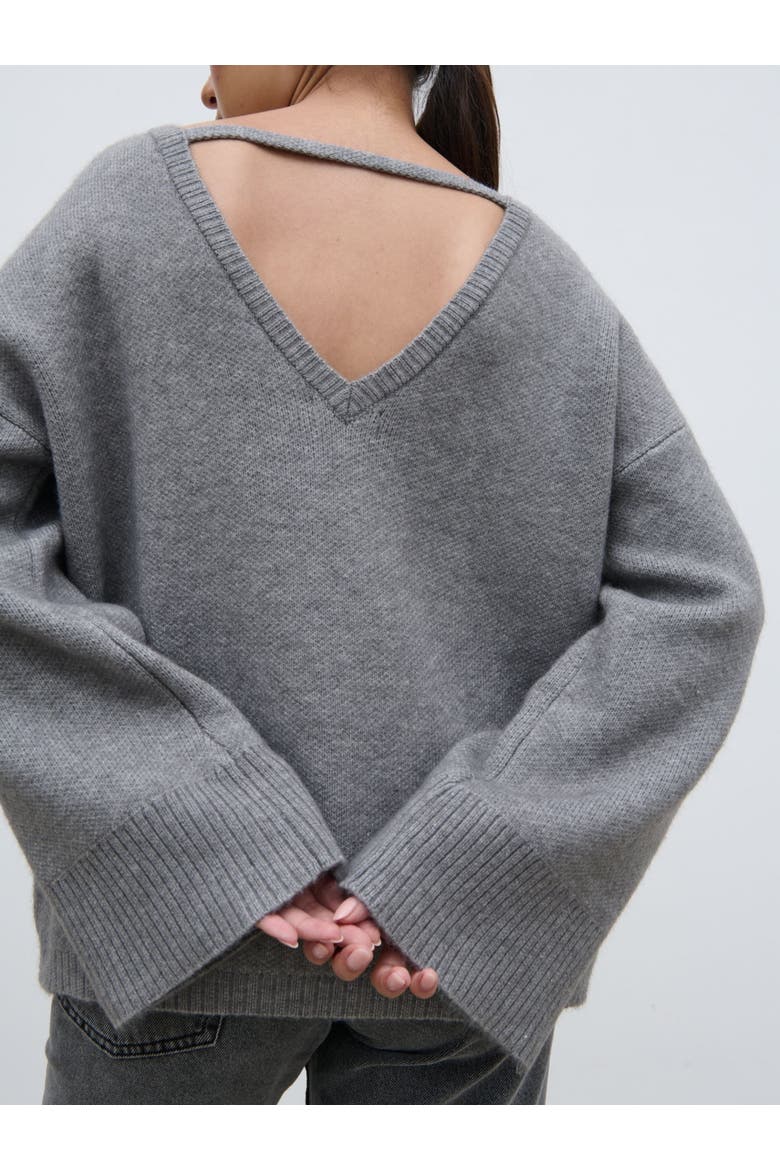 Quinn Slash Neck Knit Jumper, Alternate, color, Grey