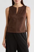 MAX STUDIO Sleeveless Faux Suede Top