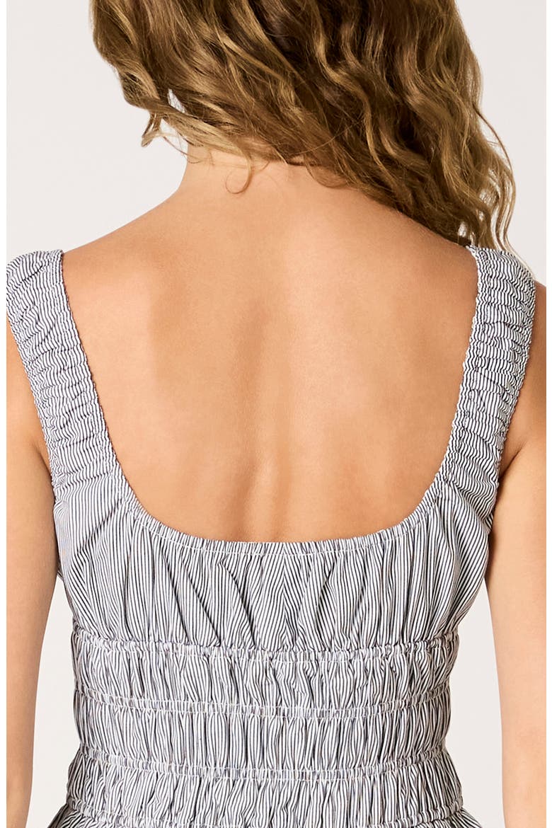 Salt Stripe Cotton Mini Sundress, Alternate, color, BLACK