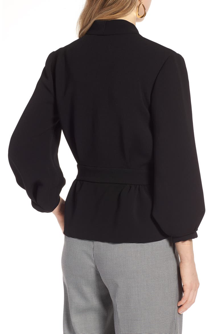 Blouson Sleeve Jacket, Alternate, color, BLACK