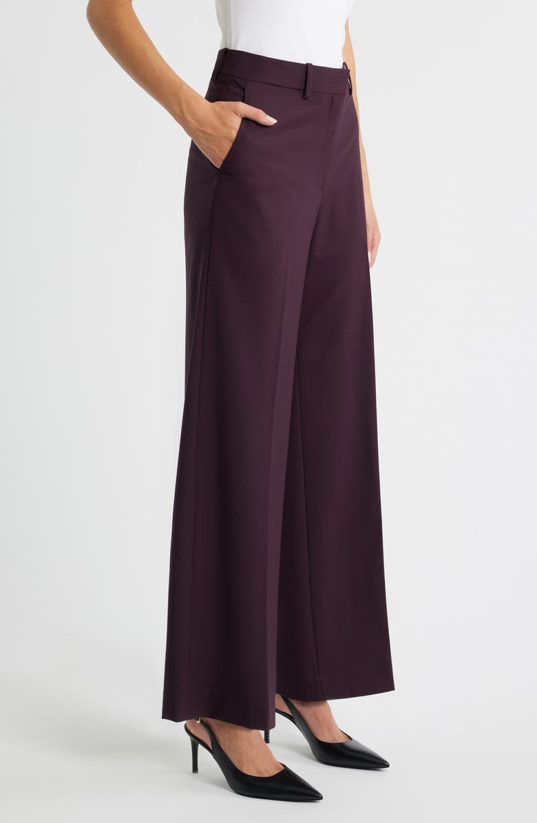 Theory Stretch Wool Wide Leg Pants, Alternate, color, Dark Iris - Hae