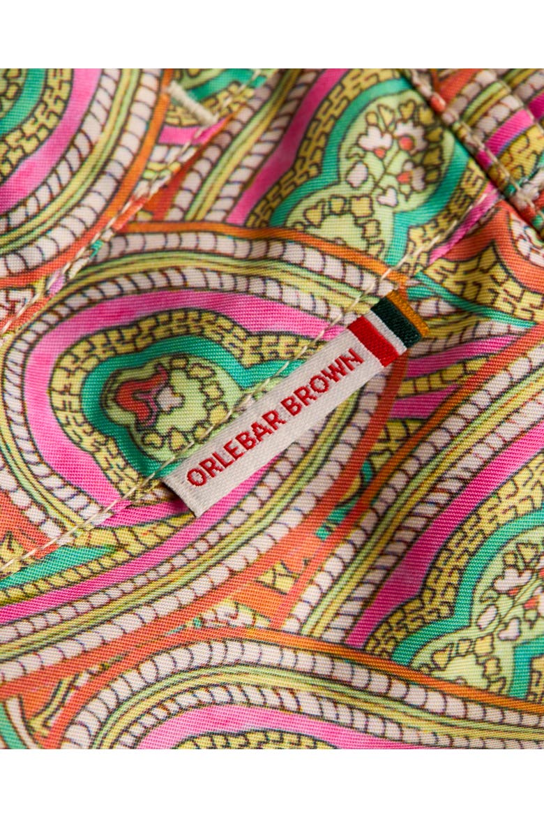 Bulldog Drawcord Carnival Mid Length Tailored Swim Shorts, Alternate, color, MULTI/PINK