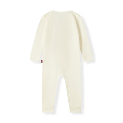 Milkbarn Waffle Zipper Pajama In White