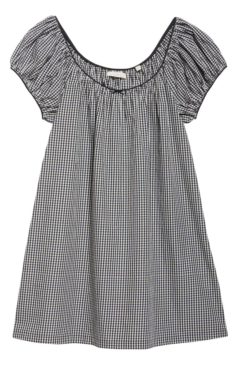 DÔEN Julia Gingham Cotton Shirt Dress, Alternate, color, 