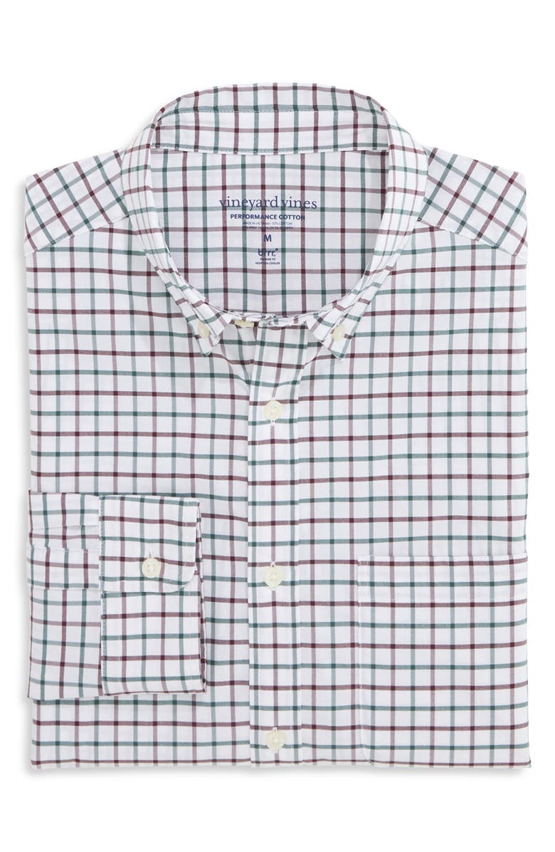 vineyard vines Quidnet Check Button Down Shirt, Alternate, color, Charleston Green