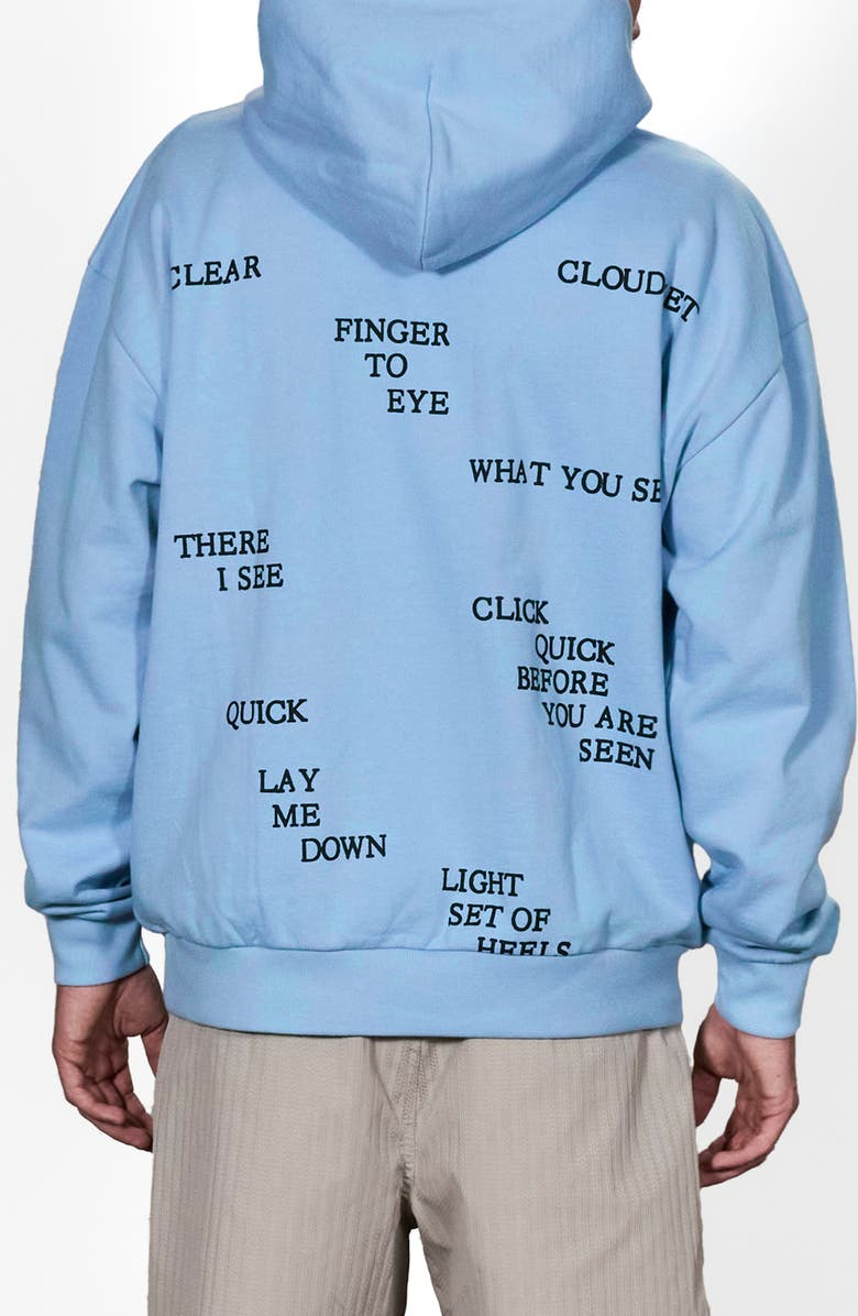 PLEASURES Indoors Graphic Hoodie, Alternate, color, Blue