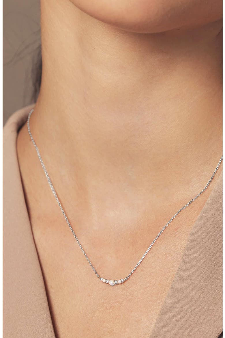 Sterling Silver 18k Gold Plated Cloris Necklace Dainty Delicate, Alternate, color, Silver