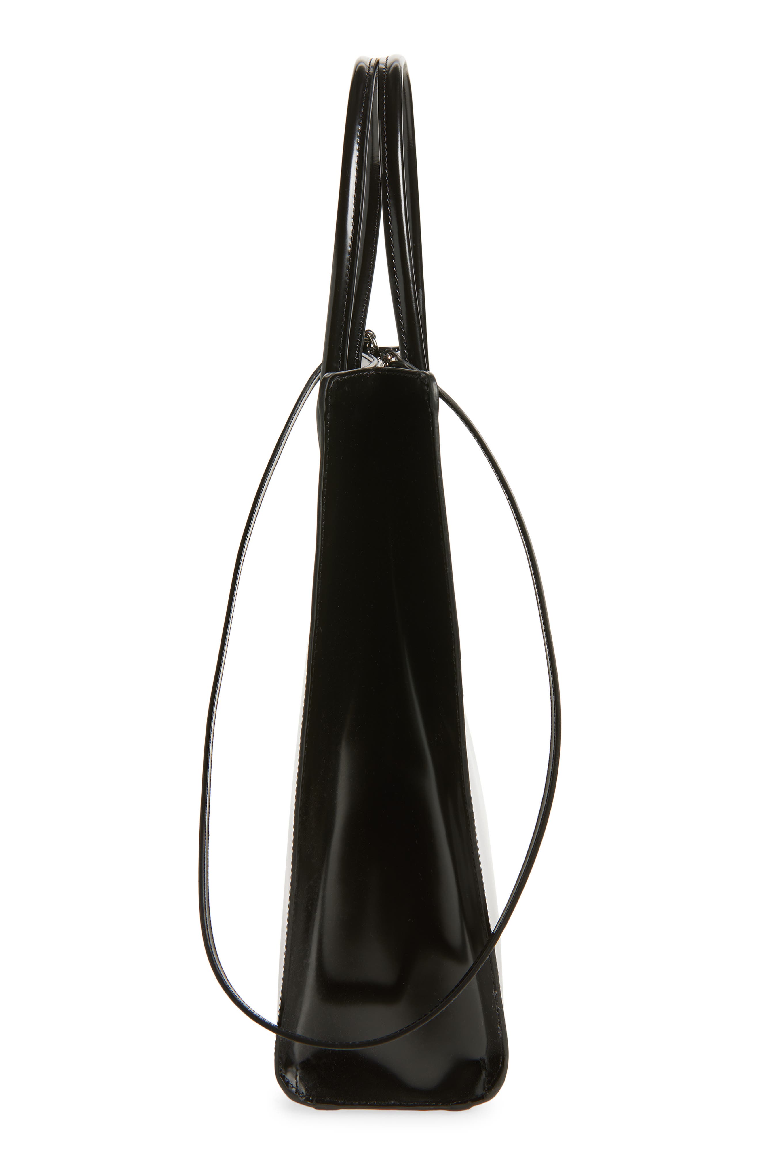 Lié Studio The Jane Leather Top Handle Bag, Alternate, color, Black Patent Leather