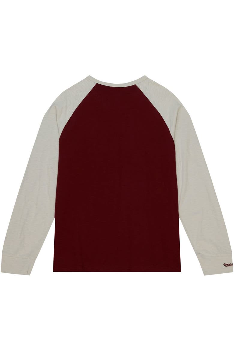 Men's Mitchell & Ness Maroon Mississippi State Bulldogs Legendary Slub Raglan Long Sleeve T-Shirt, Alternate, color, Maroon