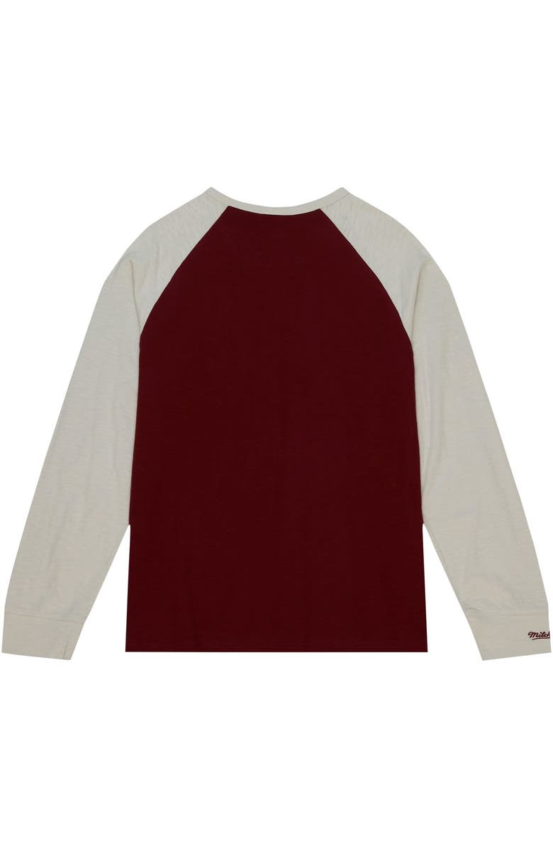 Mitchell & Ness Men's Mitchell & Ness Maroon Mississippi State Bulldogs Legendary Slub Raglan Long Sleeve T-Shirt, Alternate, color, Maroon