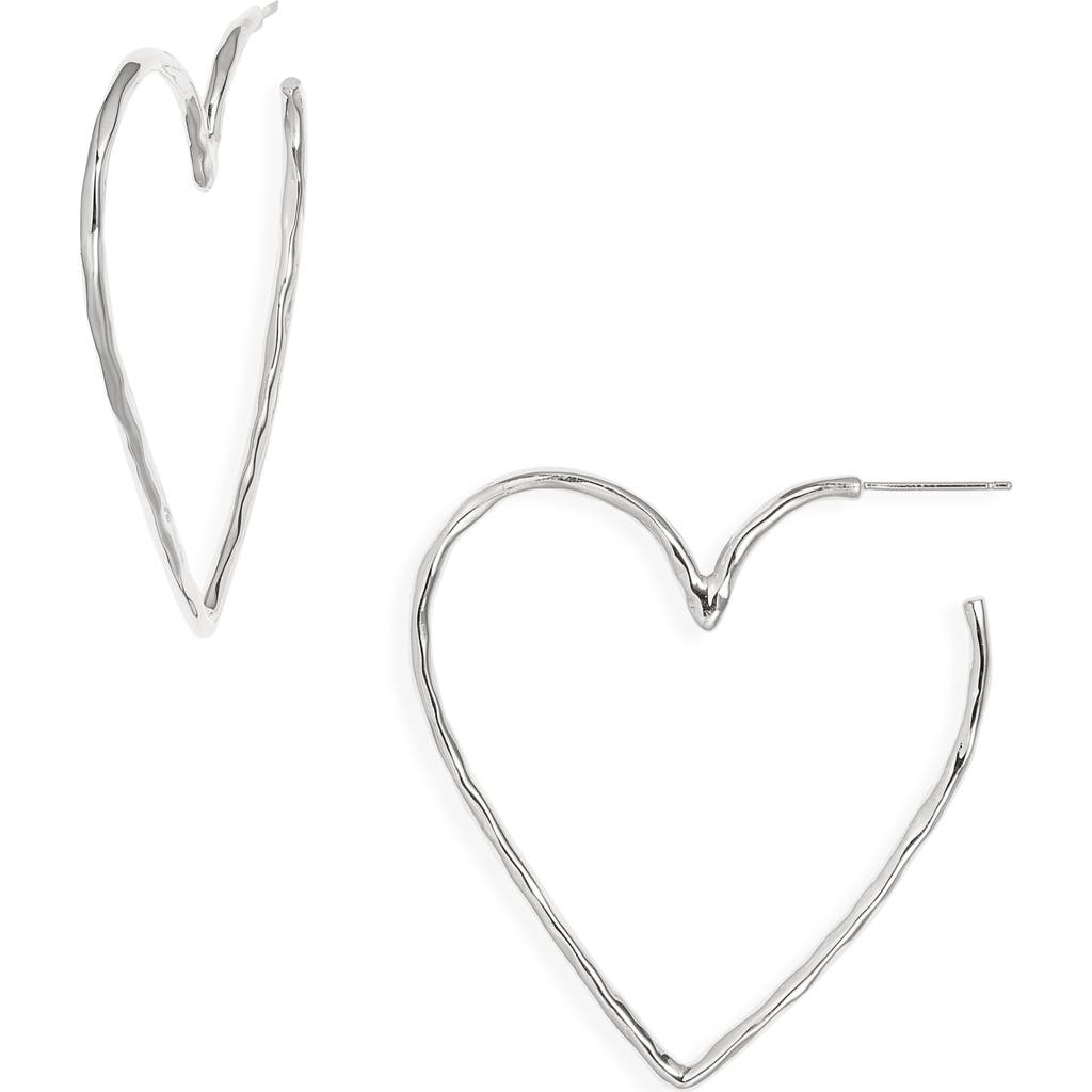 Nest Jewelry Hammered Heart Hoop Earrings In Burgundy