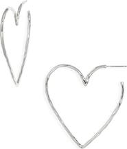 NEST Jewelry Hammered Heart Hoop Earrings