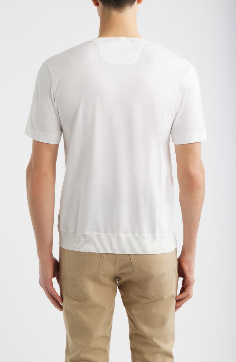 BOSS Tesar Textured Cotton & Silk T-Shirt, Alternate, color, Open White