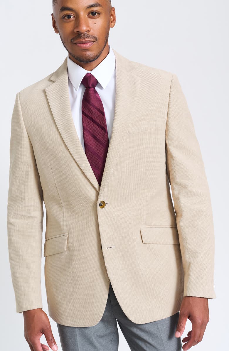 SAVILE ROW CO Tan Waffle Corduroy Blazer, Alternate, color, Tan