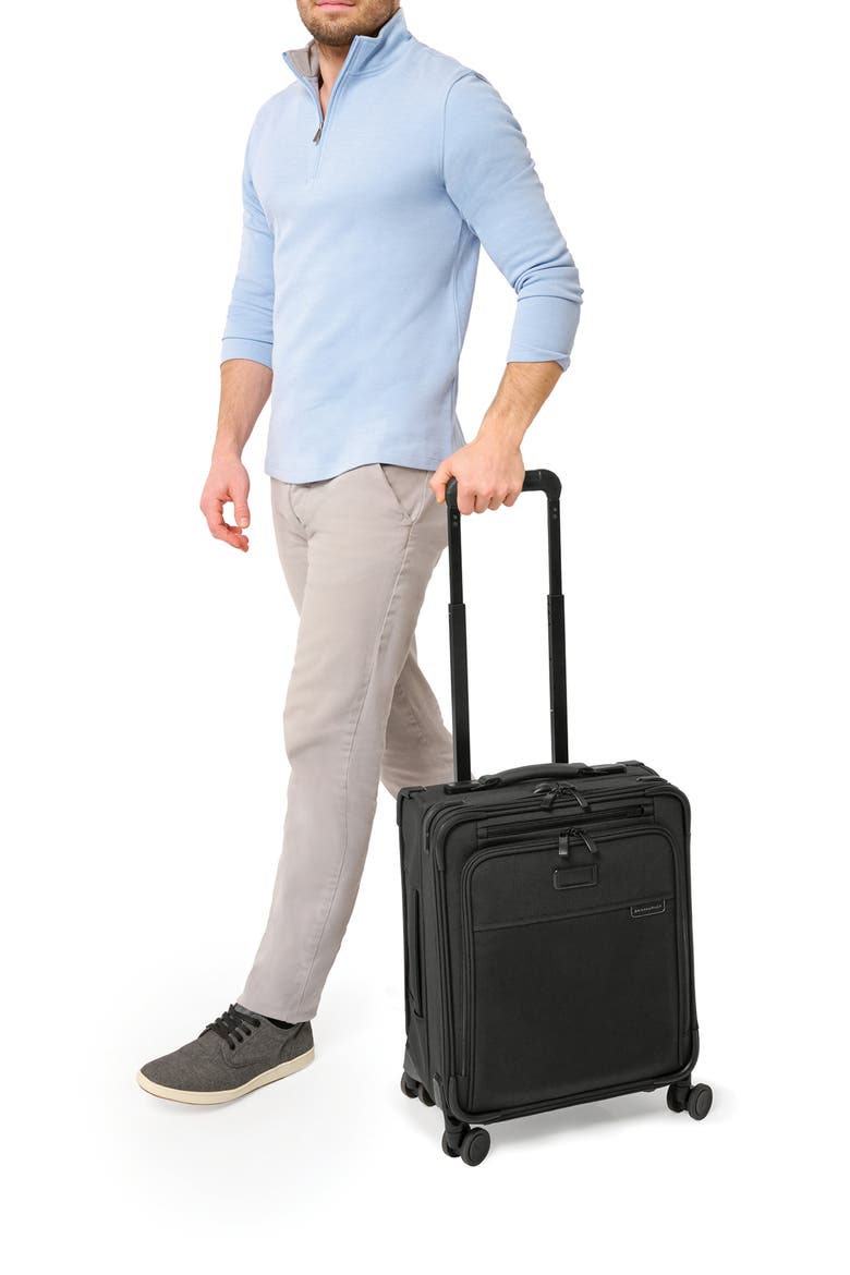 Baseline Compact Spinner Carry-On, Alternate, color, BLACK