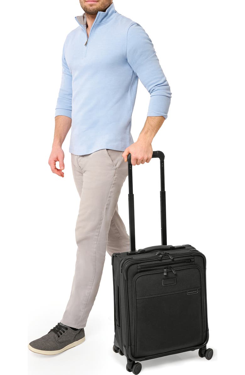 Briggs & Riley Baseline Compact Spinner Carry-On, Alternate, color, Black
