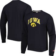 LEAGUE COLLEGIATE WEAR Men's League Collegiate Wear Black Iowa Hawkeyes 1965 Arch Essential Lightweight Pullover Sweatshirt