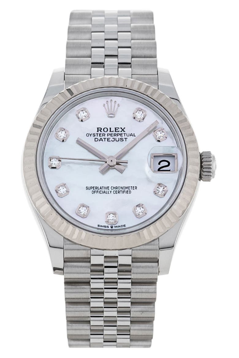 Rolex Preowned 2022 Datejust Lady Diamond Bracelet Watch, 31mm, Main, color, WHITE/SILVER