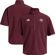 adidas Men's adidas Maroon Texas A&M Aggies Woven Quarter-Zip Short Sleeve Pullover