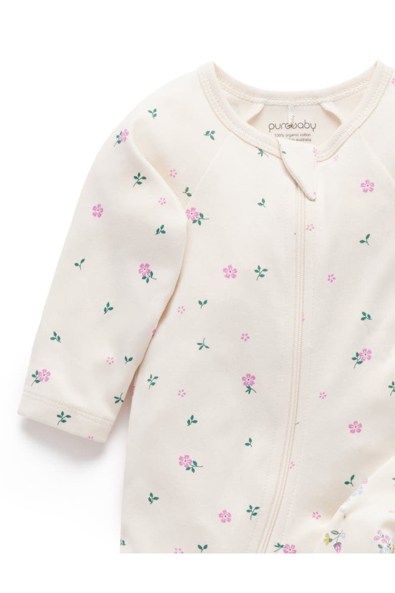2 Pack Printed Zip Footie, Alternate, color, Cherry Blossom Print