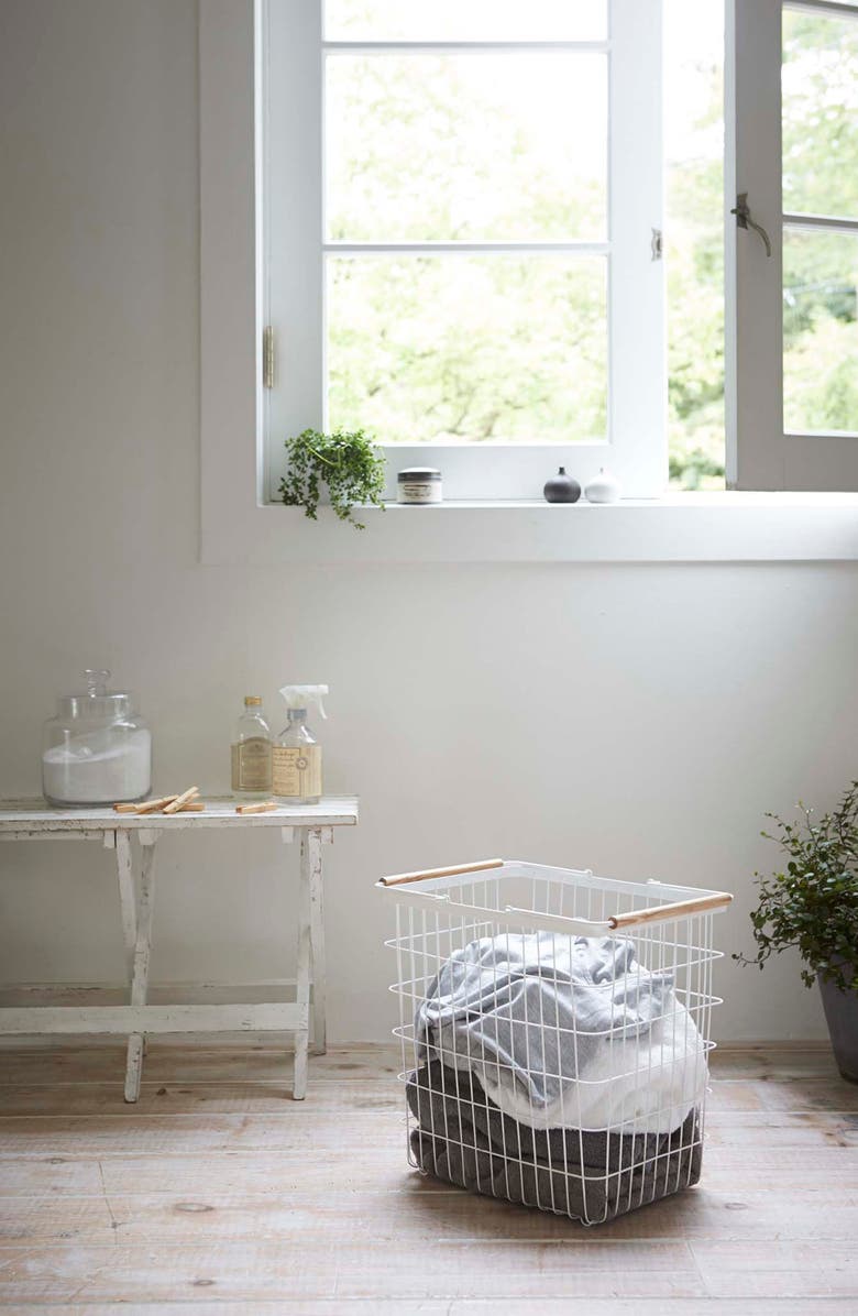 Yamazaki Tosca Laundry Basket, Alternate, color, White Large