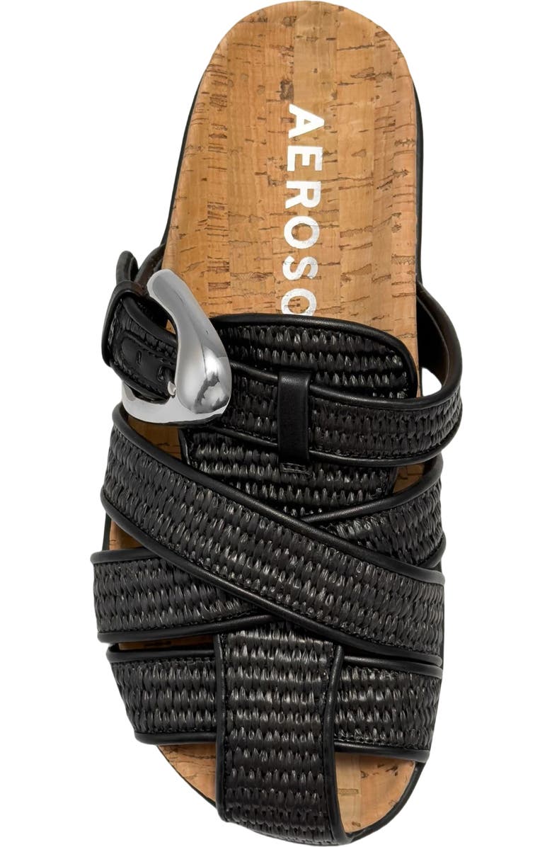 Aerosoles Liberty Woven Raffia Fisherman Mule, Alternate, color, Black Basket Raffia