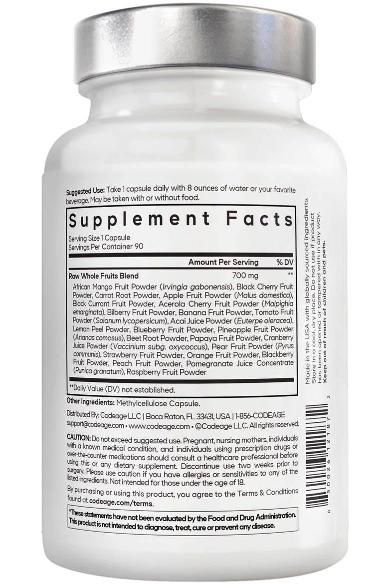 Amen Fruits Daily Vitamins Supplement, Alternate, color, White