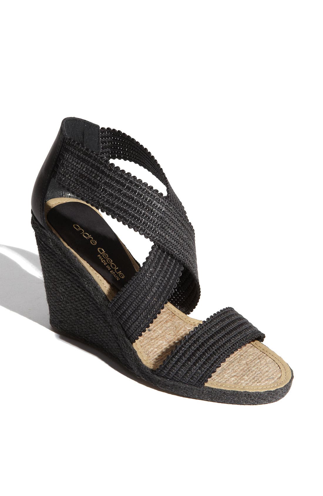'Peppy' Wedge Sandal, Main, color, BLACK