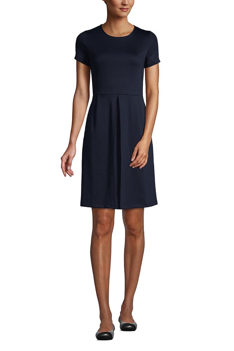 School Uniform  Short Sleeve Ponte Dress, Main, color, Classic Navy