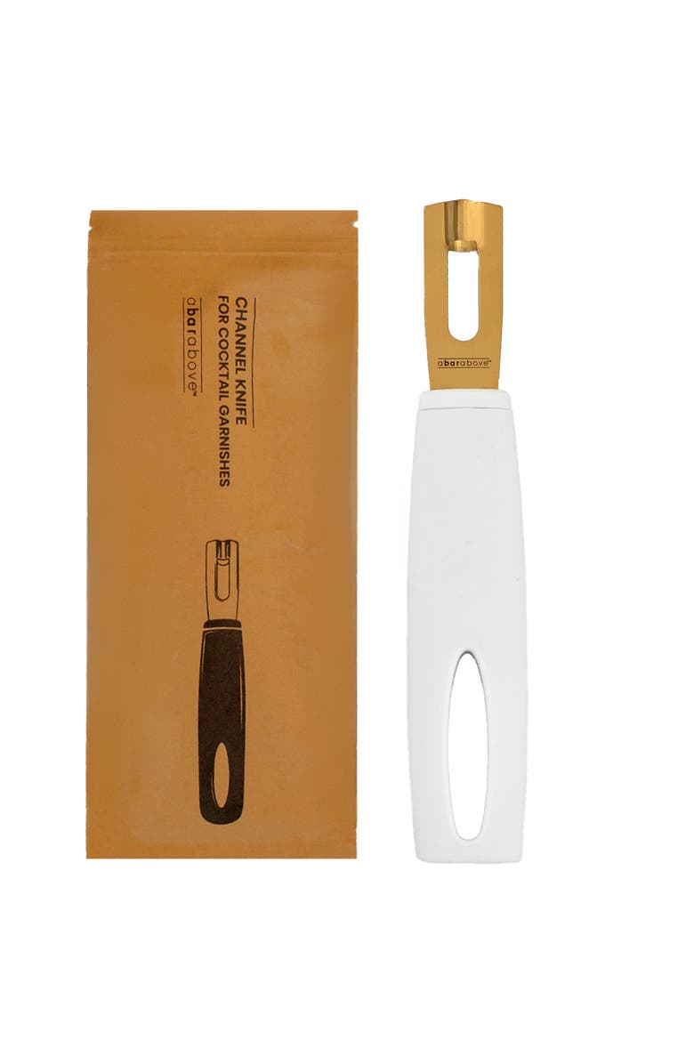A Bar Above Gold Channel Knife, White Handle, Main, color, White