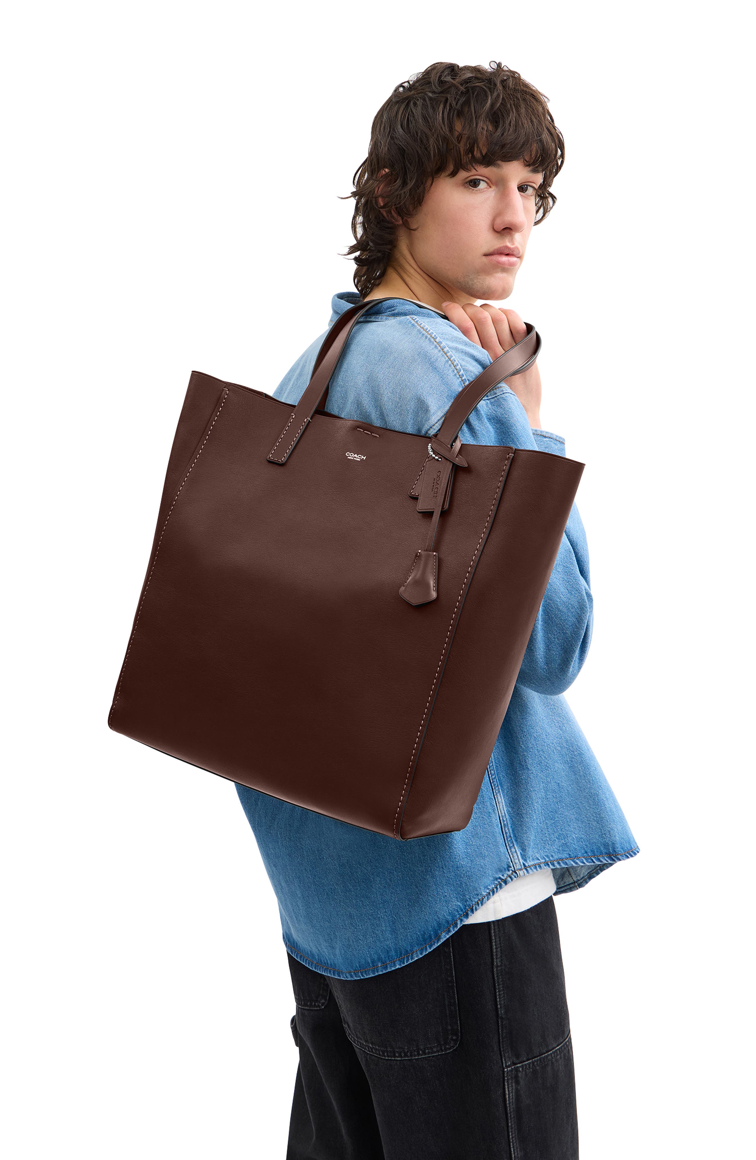 COACH Broadway Tote Bag, Alternate, color, Maple