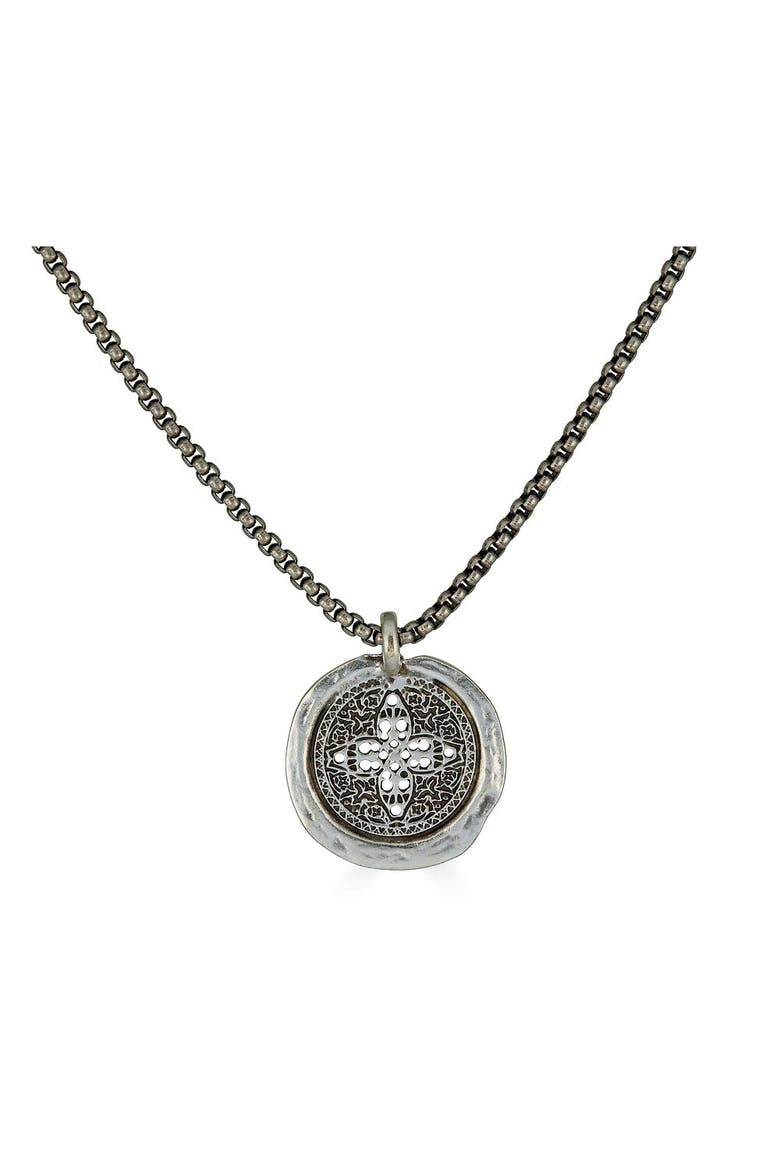 Antique Filigree Coin Necklace, Alternate, color, Silver