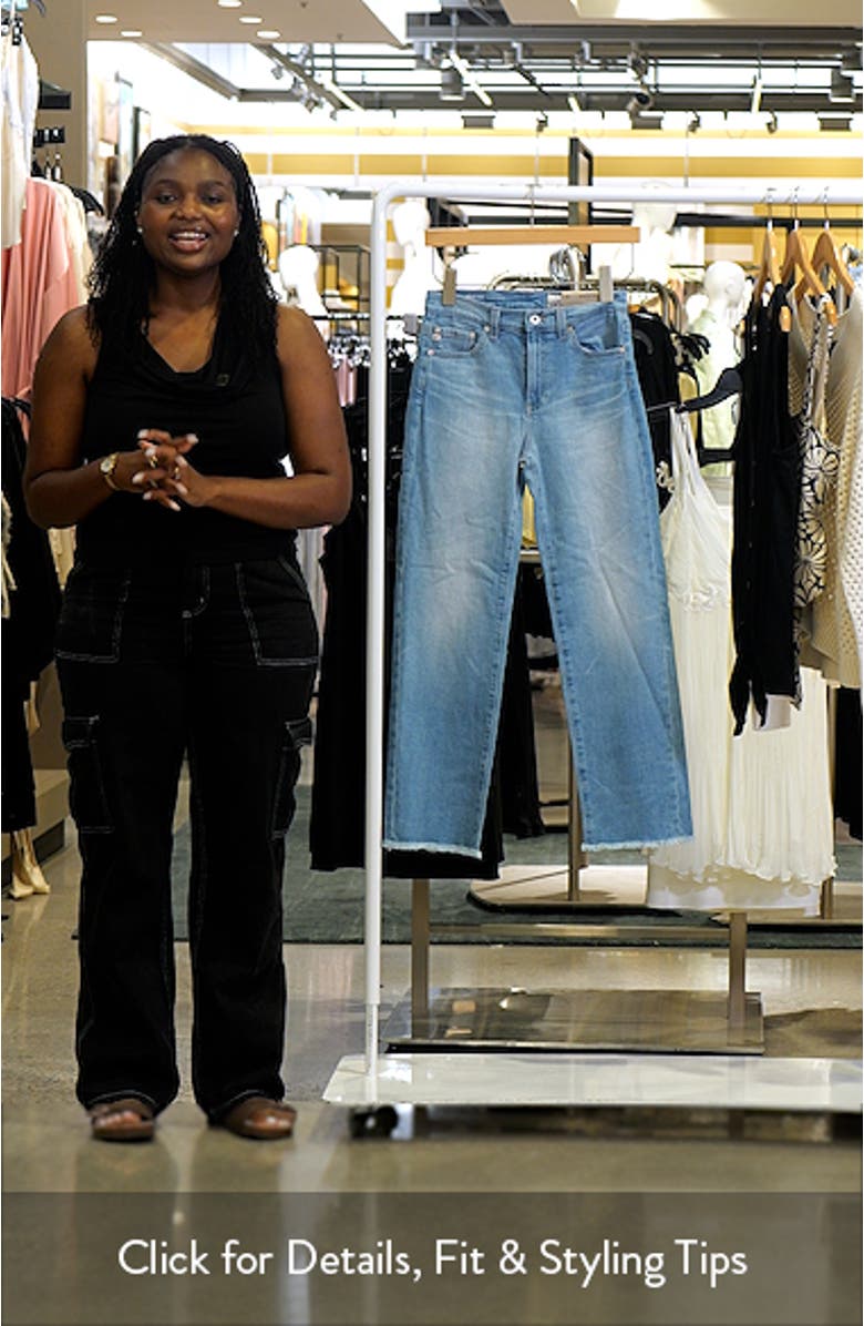 Brinley High Waist Fray Hem Crop Straight Leg Jeans, sales video thumbnail